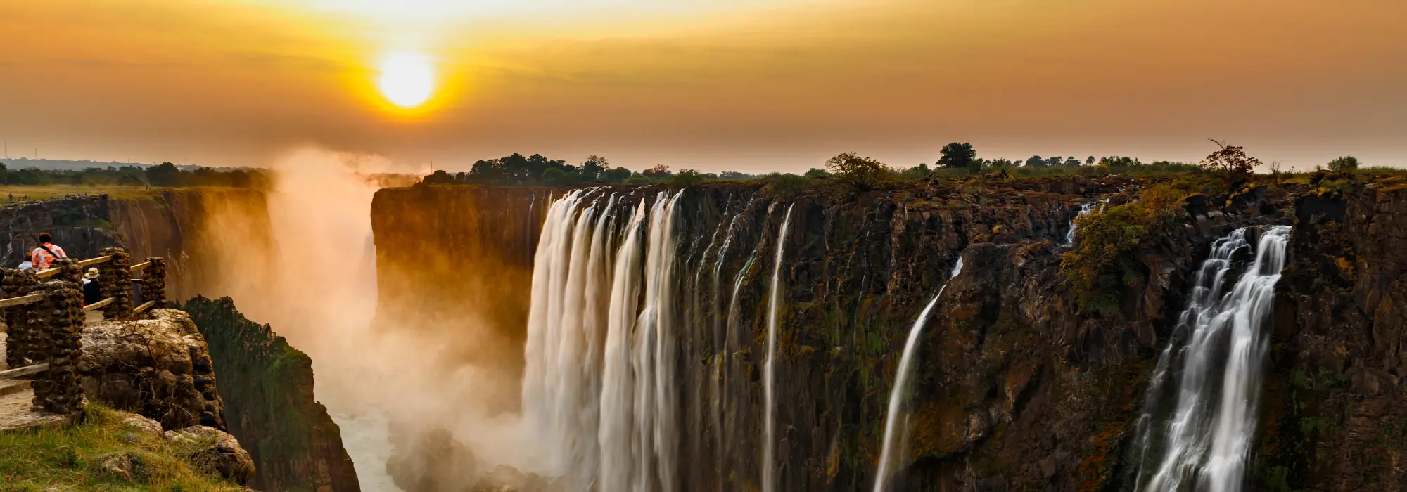 Victoria Falls at sunset