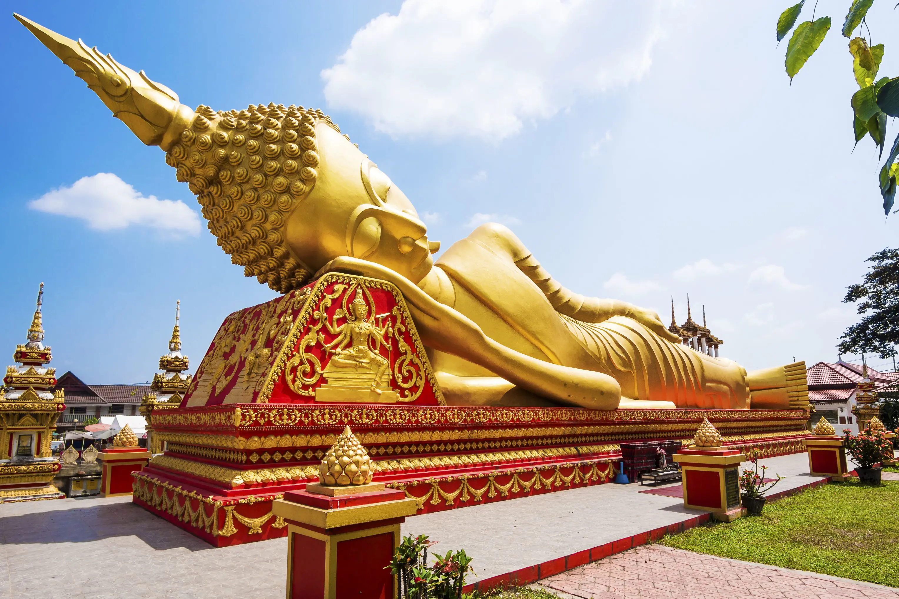 Reclining Buddha statue, Wat Pha That Luang, Vientiane, Laos