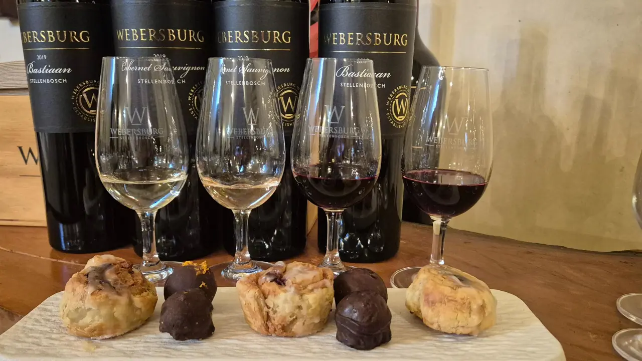 Webersburg Wine Estate, Stellenbosch, chocolate and wine tasting