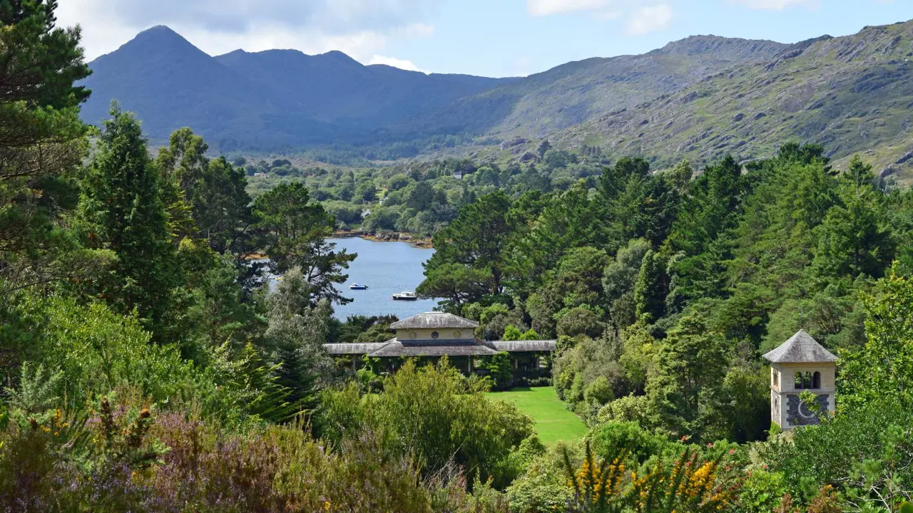  View From Garnish Island, Bantry Bay with Caha Mountains in Background, County Cork, Ireland