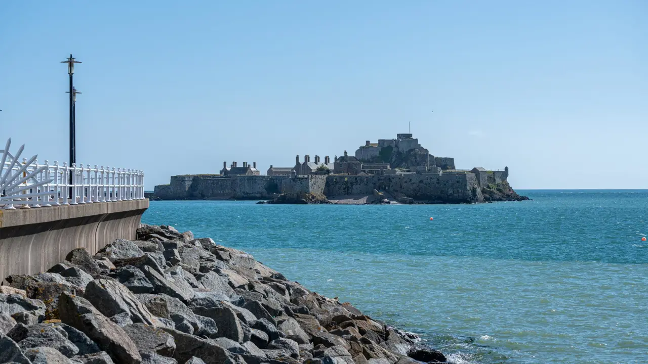 Elizabeth Castle guarding the entrance to St Helier Harbour, Jersey