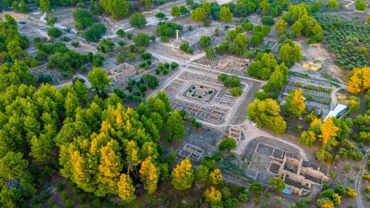  Panorama view of archaeological site of Olympia, Peloponnese, Greece