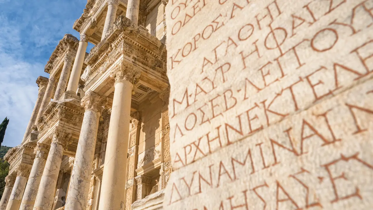 Celsus Library in the ancient city of Ephesus