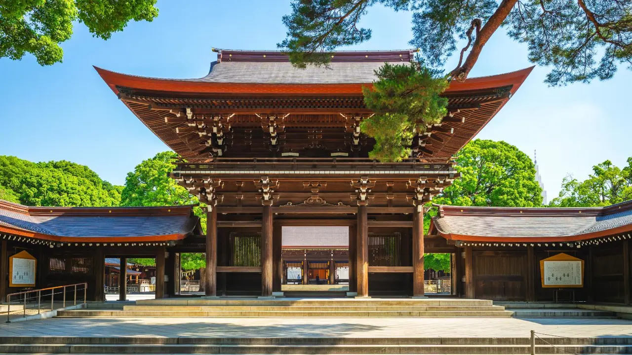 Gate of Meiji Shrine, Shibuya District, Tokyo, Japan