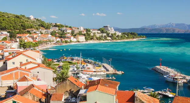 Azure scene of a summer Croatian landscape in Podgora, Croatia
