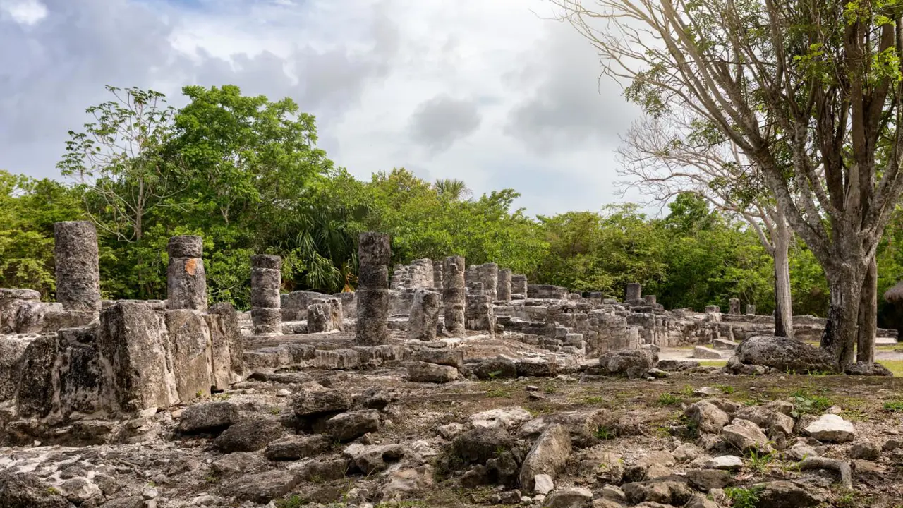 The Mayan ruins of San Gervasio on Cozumel island in the Caribbean