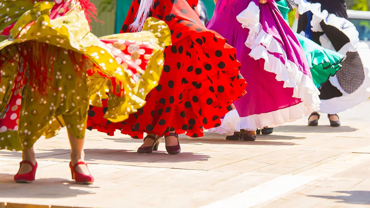 Sh 649168258 Flamenco Dancers Performing On A Wooden Stage