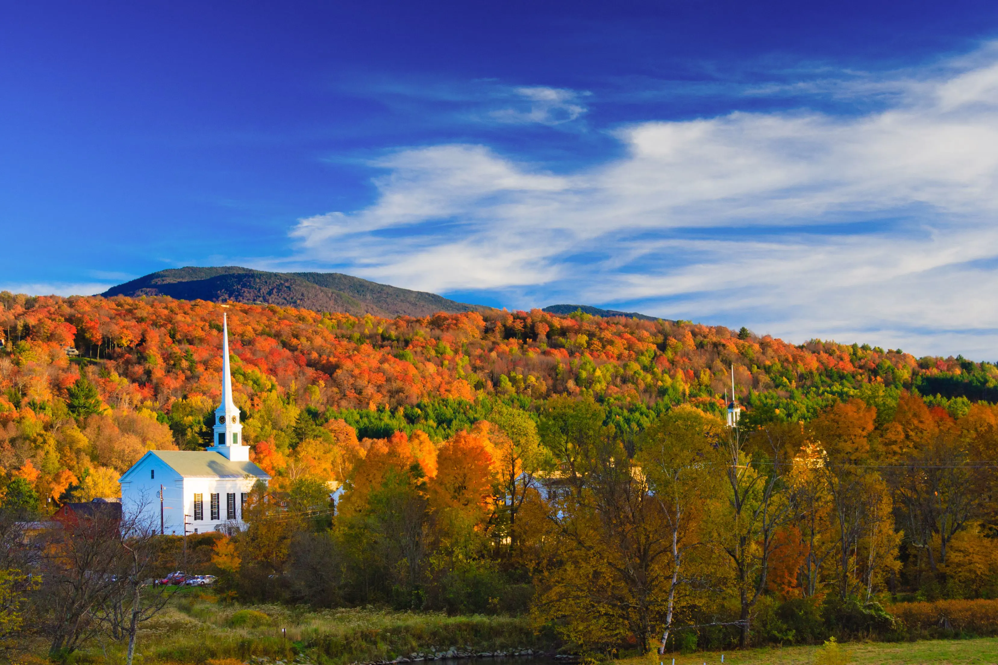 Sh 208811755 Stowe Community Church, Stowe, Vermont, New England, USA