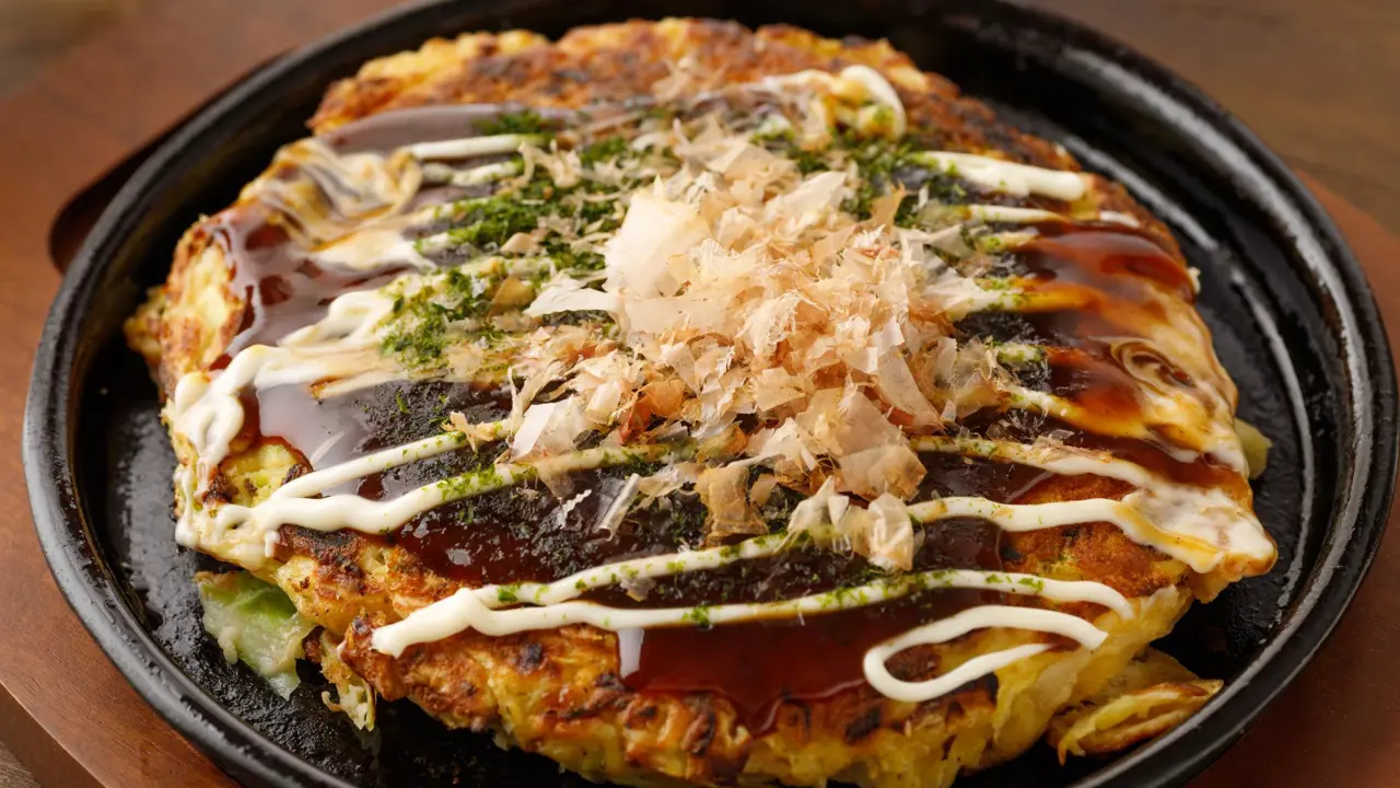Okonomiyaki savoury pancake, Japan