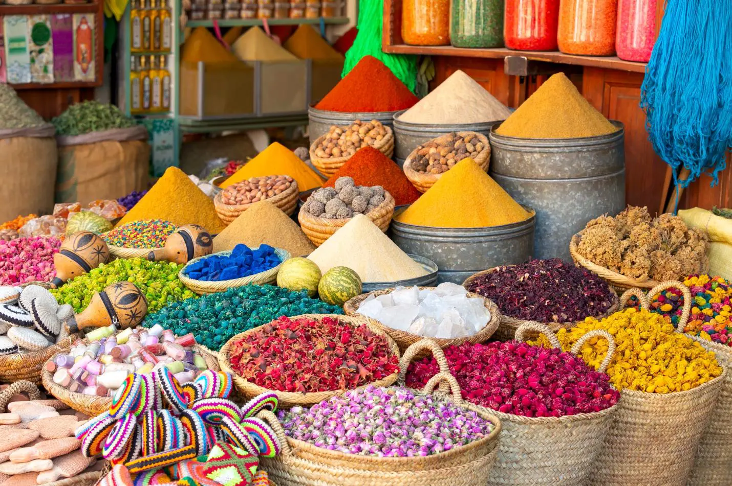 Sh 2254599053 Colorful Spices And Dyes Found At Souk Market In Marrakesh, Morocco