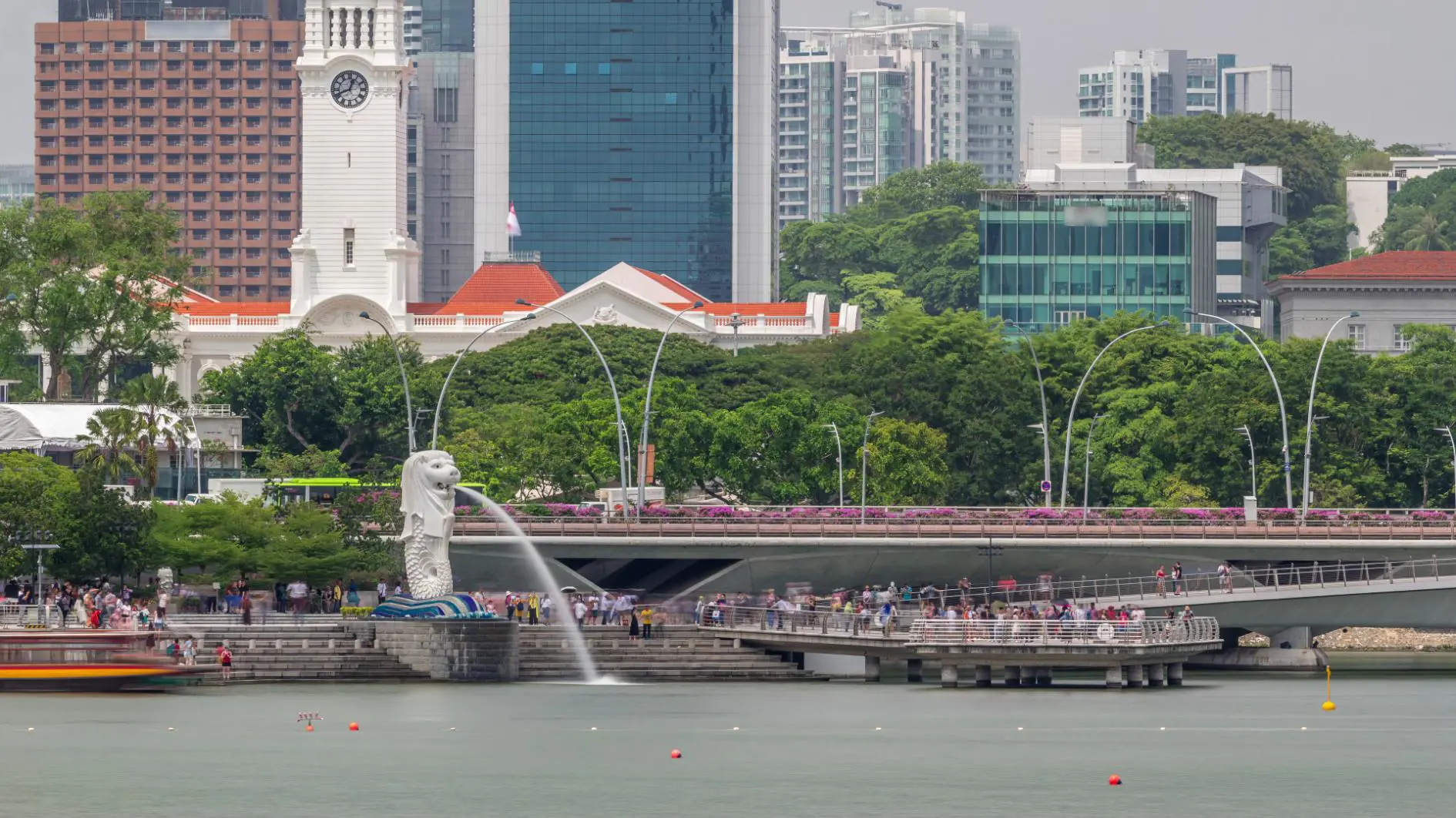 Merlion Park and Victoria Concert Hall, Singapore