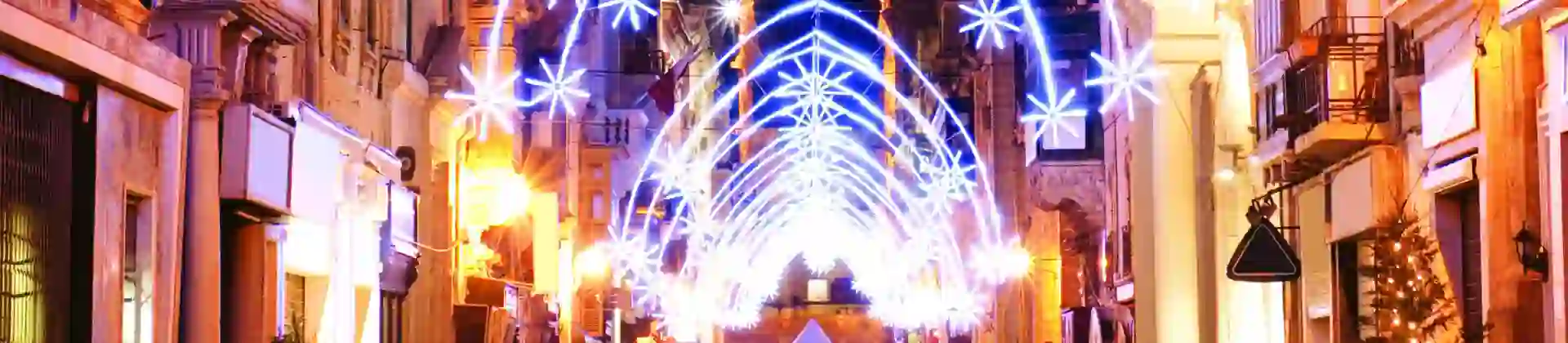 Sh 90102493 Merchant's Street with Christmas Decorations, Valletta, Malta