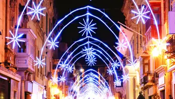 Sh 90102493 Merchant's Street with Christmas Decorations, Valletta, Malta