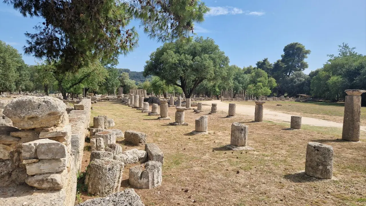 Colonnades, Olympia Archaeological Site, Peloponnese, Greece