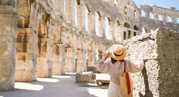 Back of woman at Coliseum