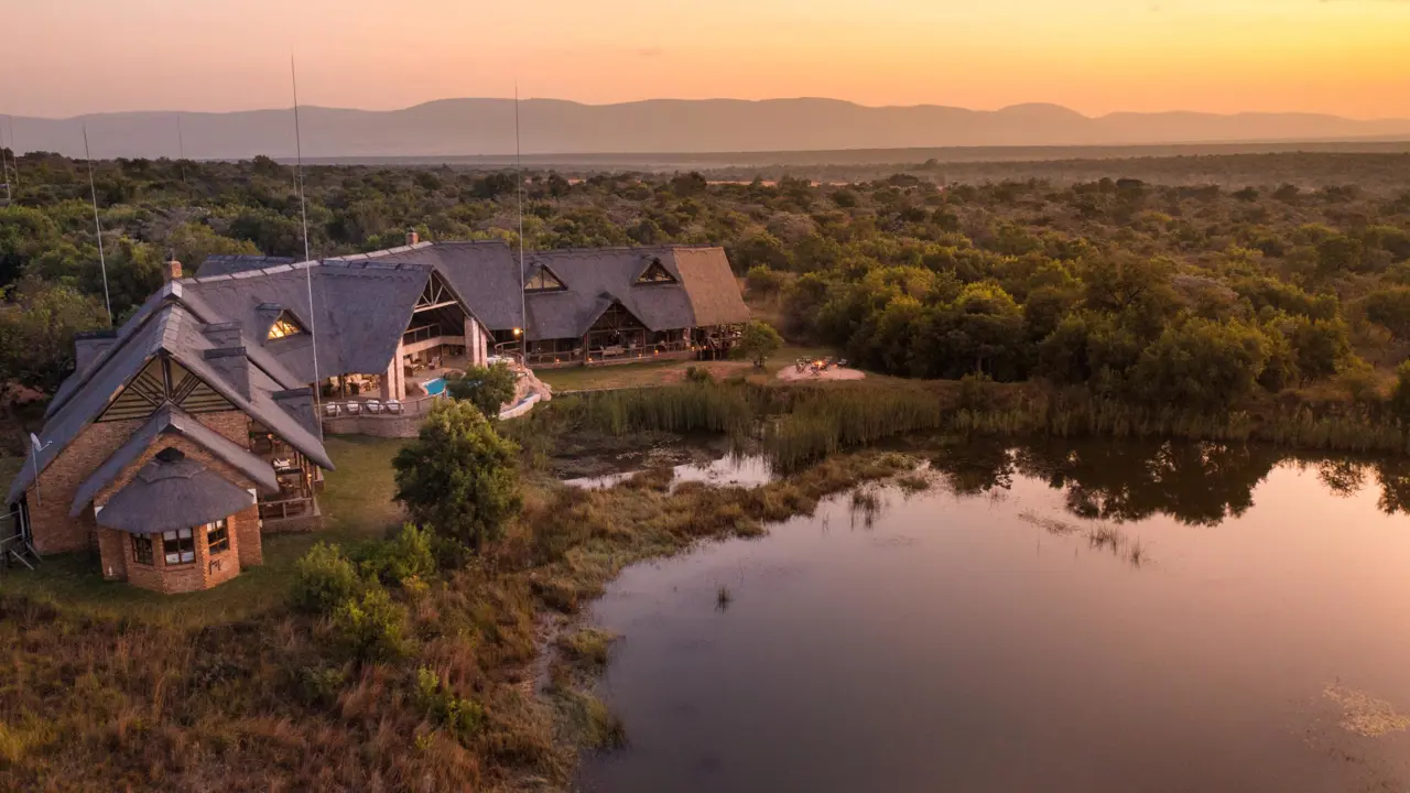 Kingfisher Villa Suites, Mabula Game Reserve, aerial view of suits