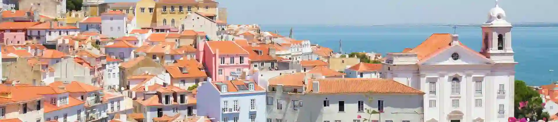 A view of Lisbon and the city's terracotta tiled rooftops