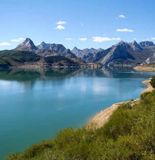 Picos de Europa, Spain: artificial lake in the natural park Picos de Europa