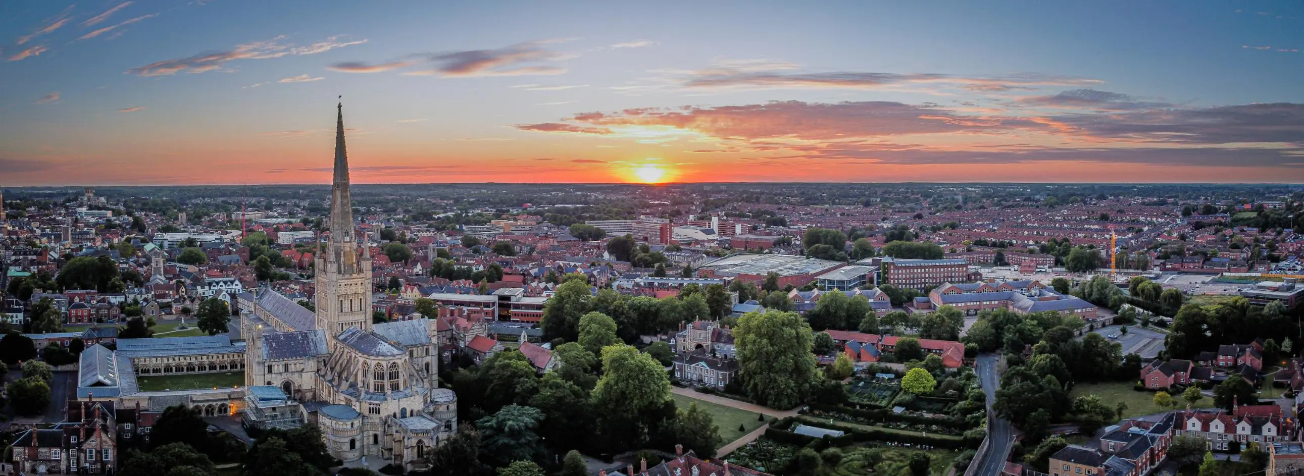 Norwich City at Sunset