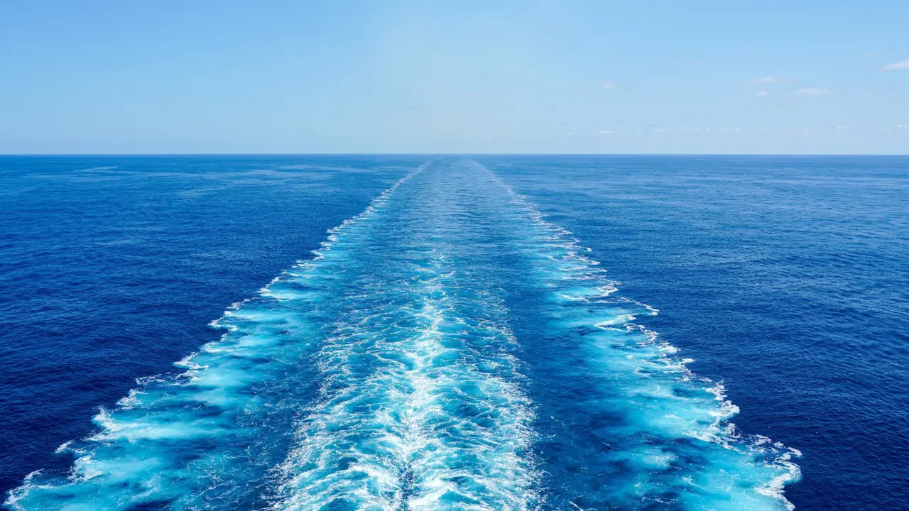 A view of the sea from a cruise ship
