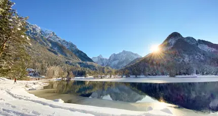Lake Jasna near Kranjska Gora, Julian Alps, Slovenia