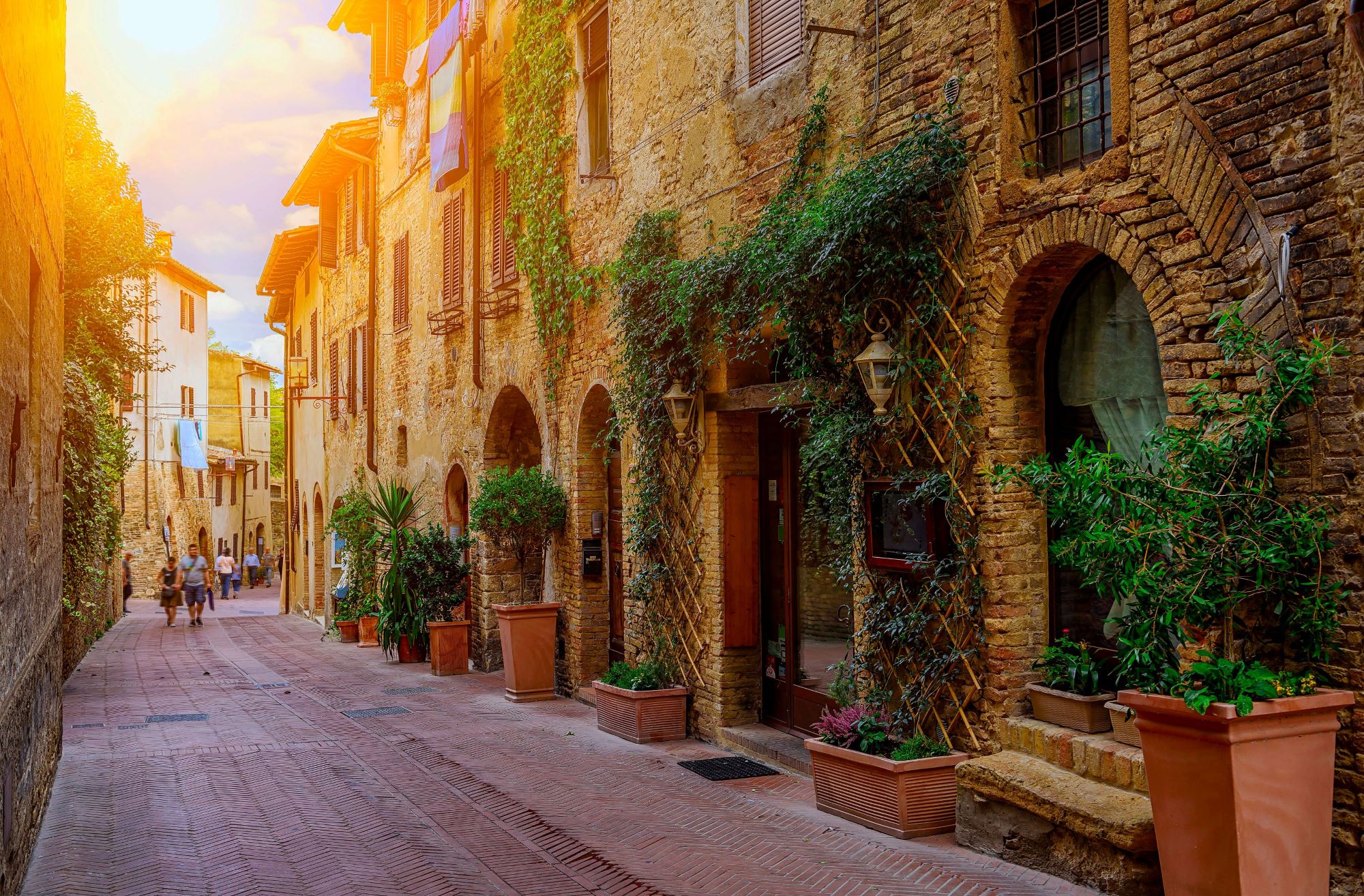 Small street in San Gimignano, Italy