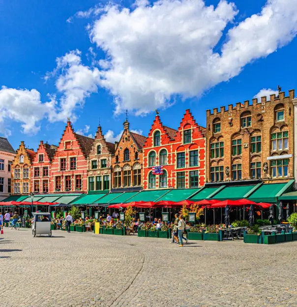 The historic Markt square in Bruges old town