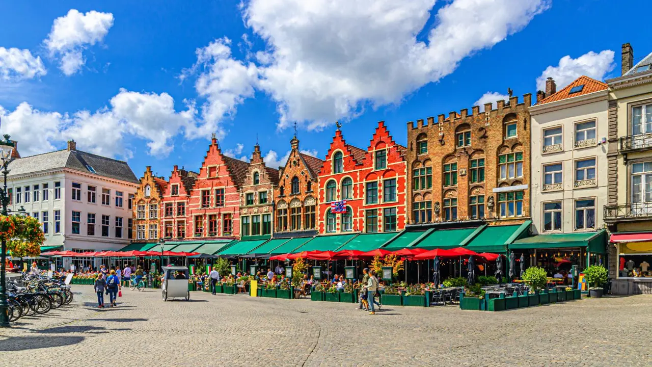 The historic Markt square in Bruges old town