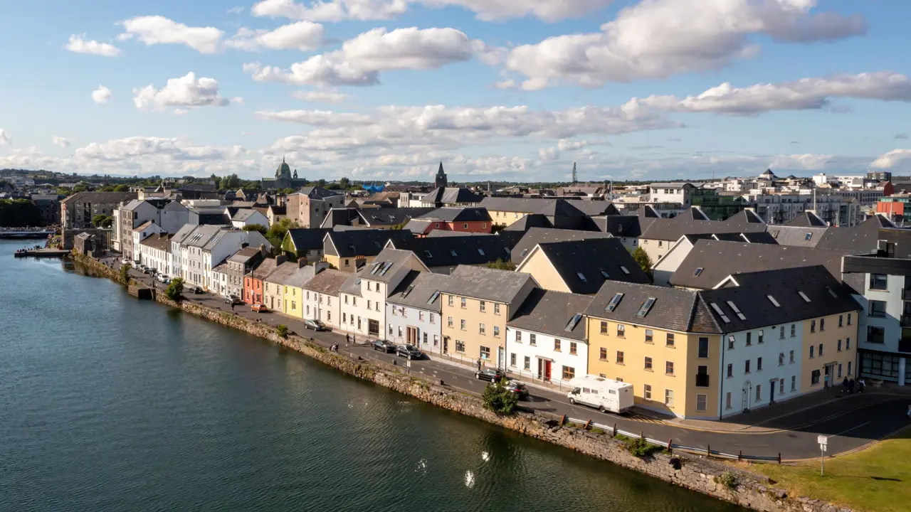 Picturesque long walk in Galway City Centre, Ireland