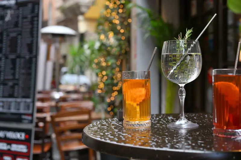 Cocktails And Drinks On Table In Rome
