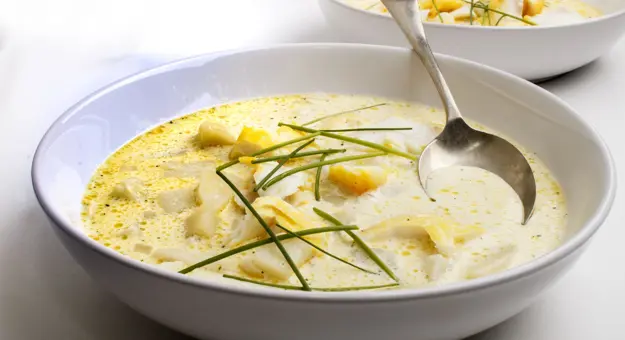 Cullen skink, made with smoked fish and potato, a specialty from scotland