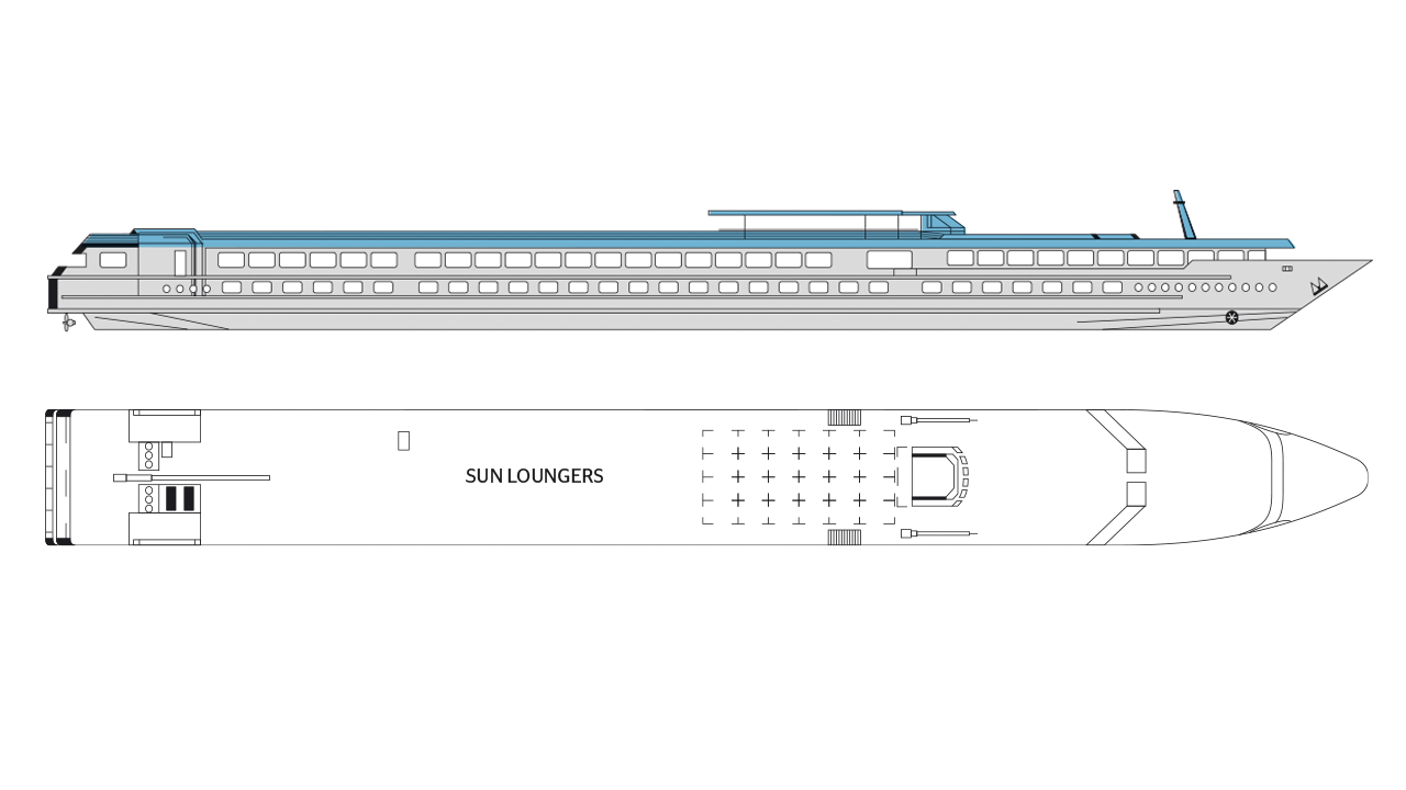MS Rhone Princess sun deck