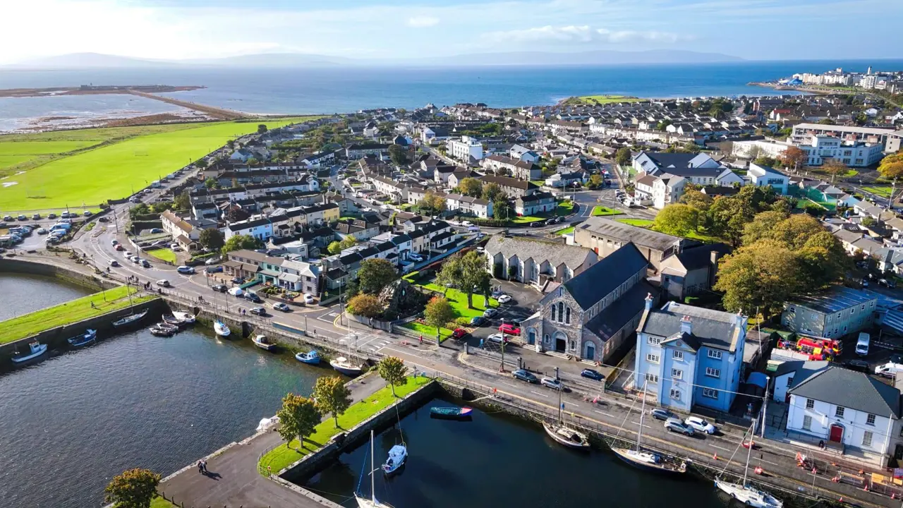 Claddagh district and vibrant waterfront, Galway City, Ireland