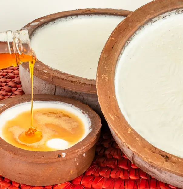 Mee kiri (buffalo curd) and treacle, Sri Lanka