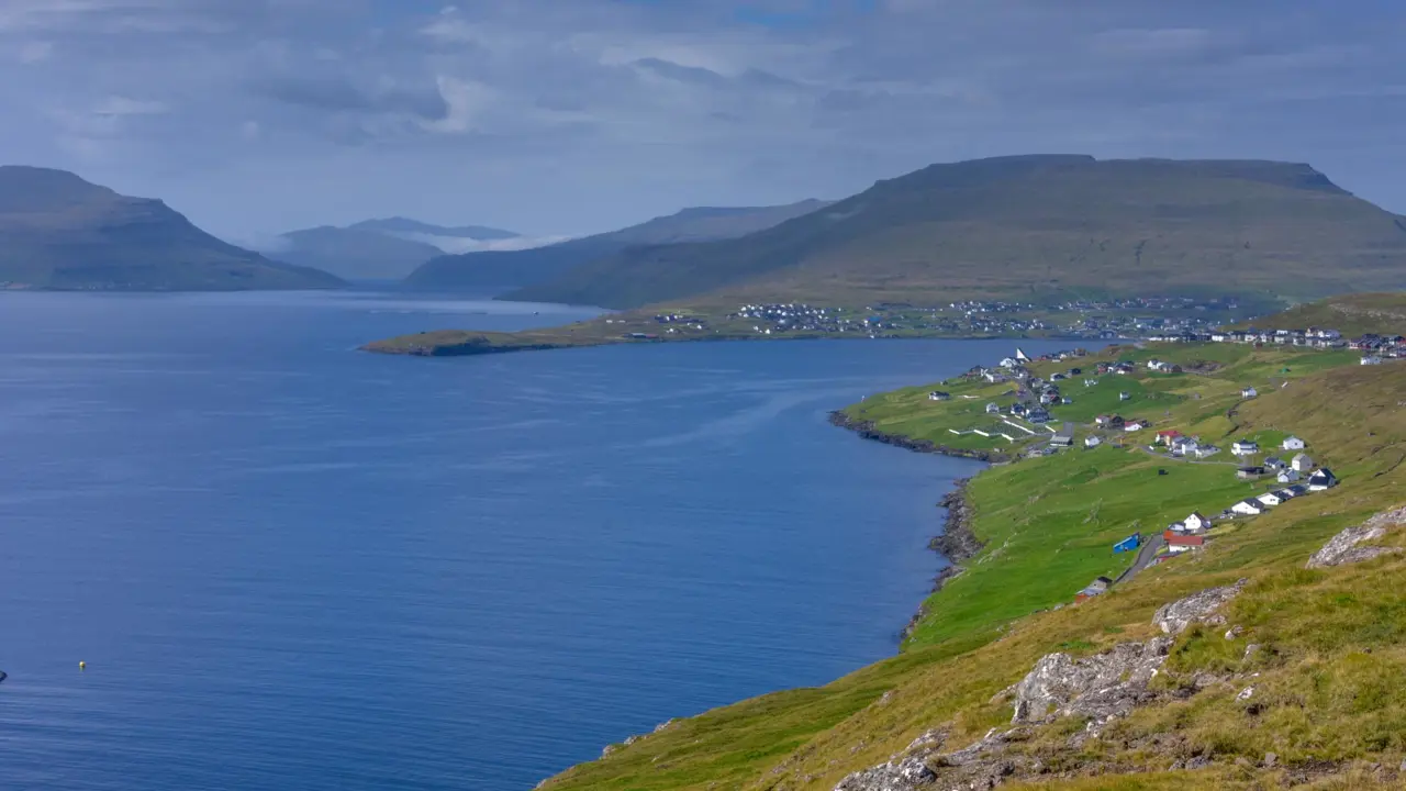 The Atlantic ocean between Torshavn and Runavik, Faroe Islands