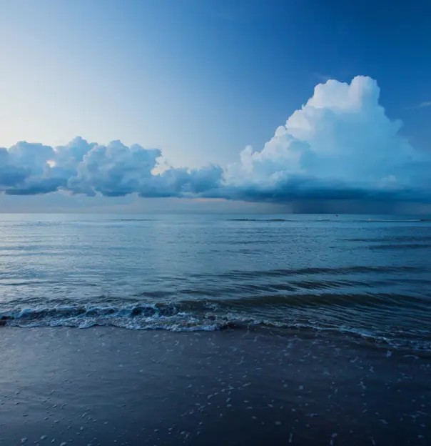 Rain clouds over the North Sea