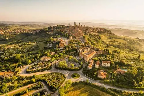Sh_2319429257 Aerial View of Medieval San Gimignano, Italy