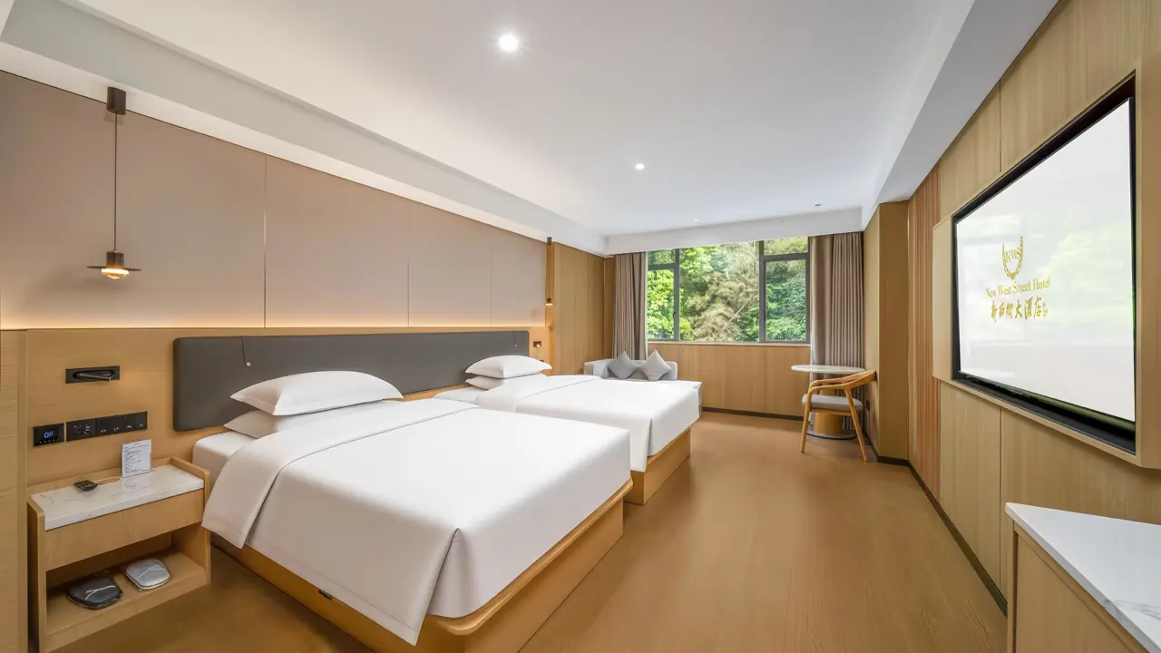 Hotel New West Street, Yangshuo, bedroom