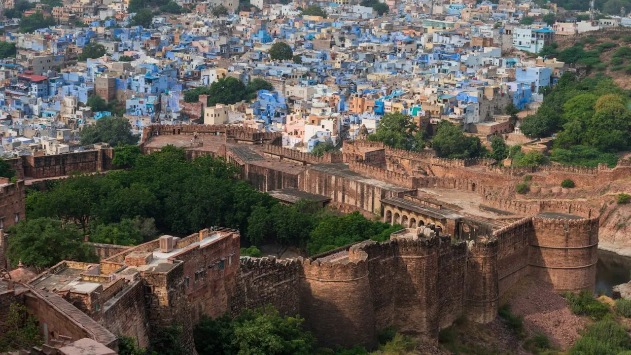 Mehrangarh Fort and view of Jodhpur, Rajasthan