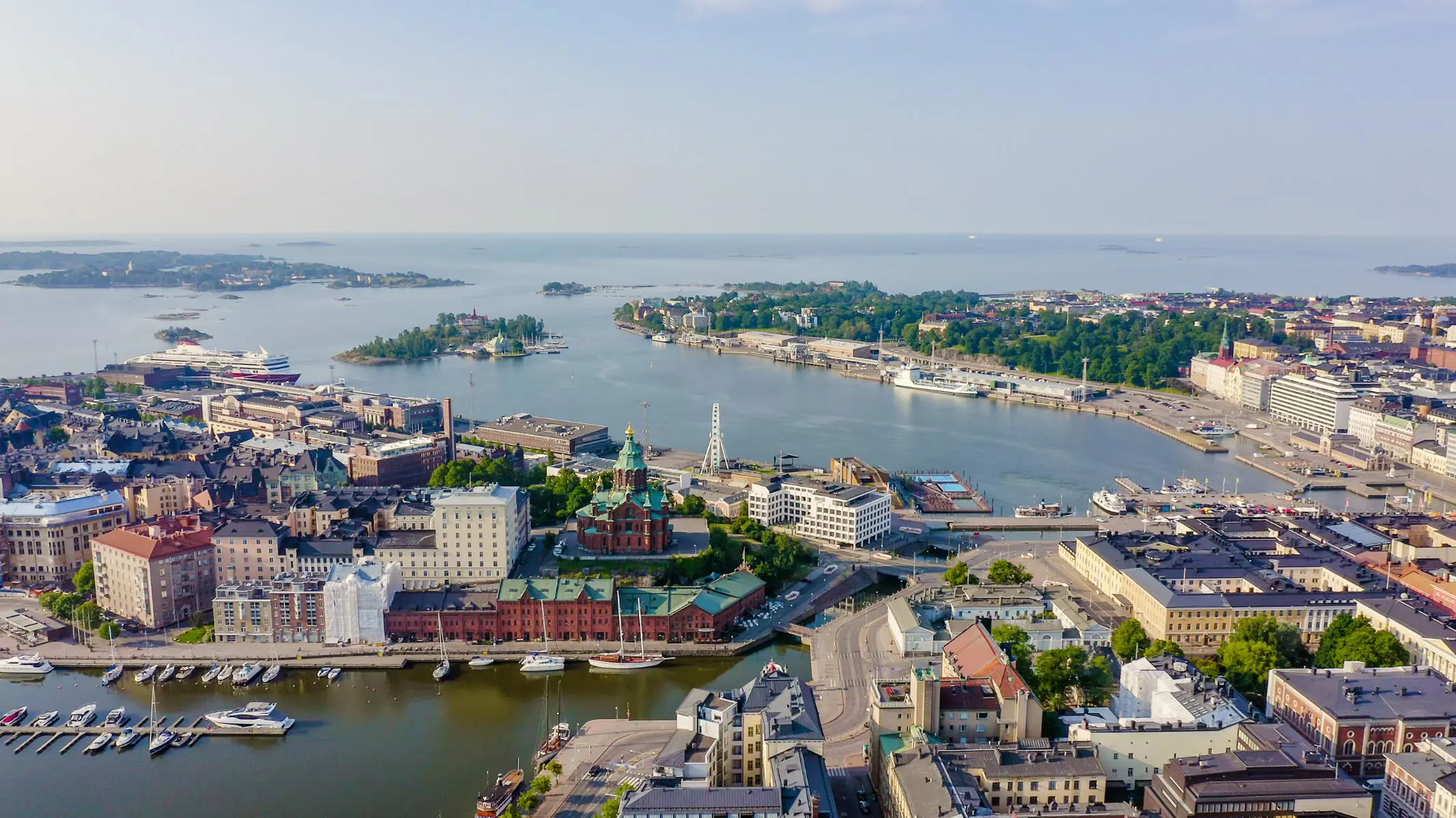 City centre aerial view, Helsinki, Finland