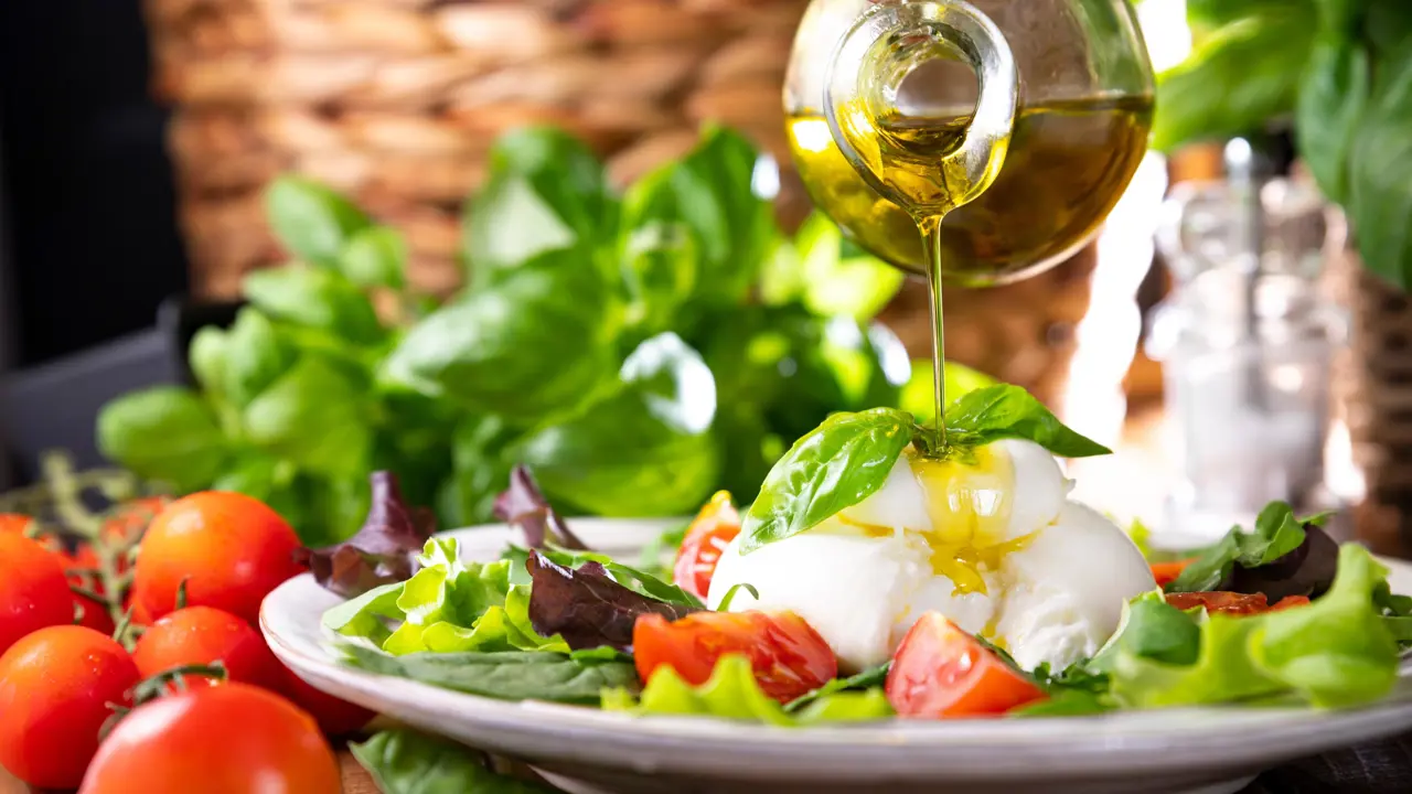 Tomato and burrata salad, Puglia, Italy
