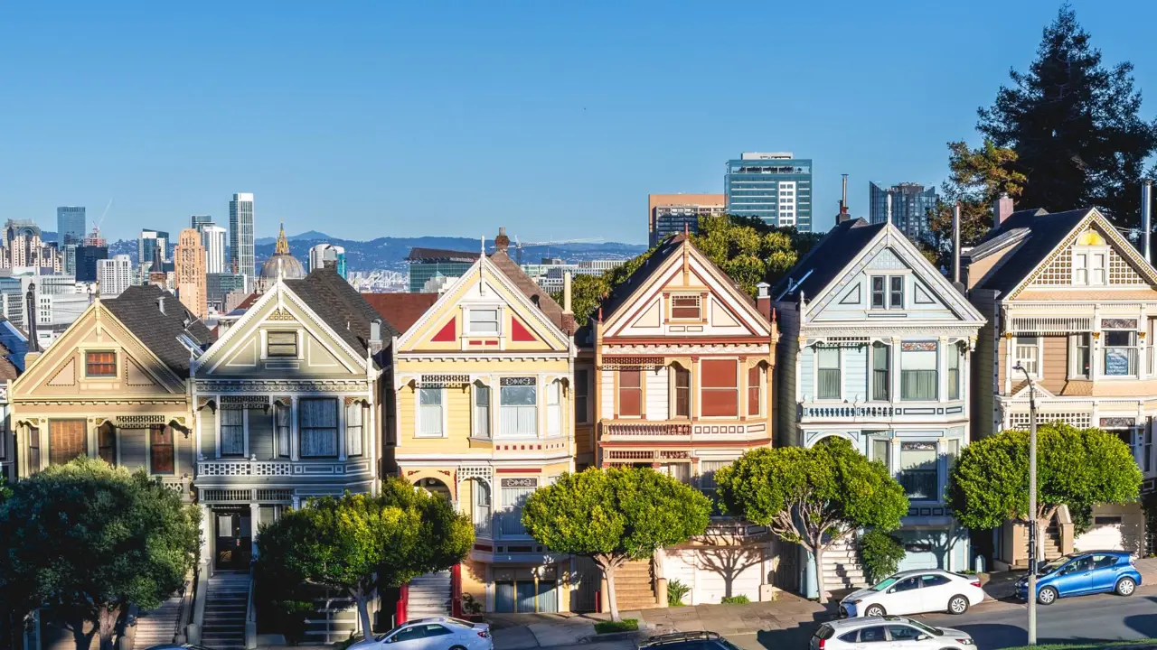 The Painted Ladies, Victorian houses, Alamo Square, San Francisco