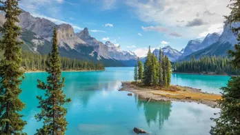 Spirit Island in Maligne Lake, Jasper National Park, Alberta