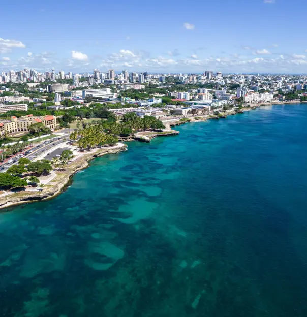 Aerial view of the city of Santo Domingo in the Dominican Republic