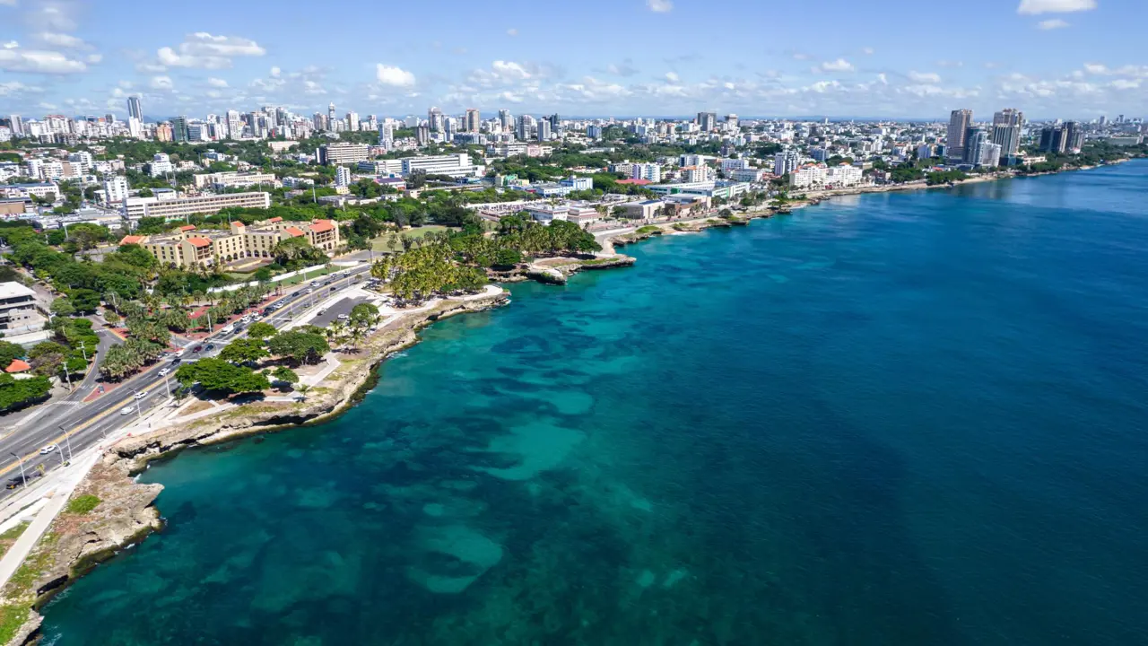 Aerial view of the city of Santo Domingo in the Dominican Republic