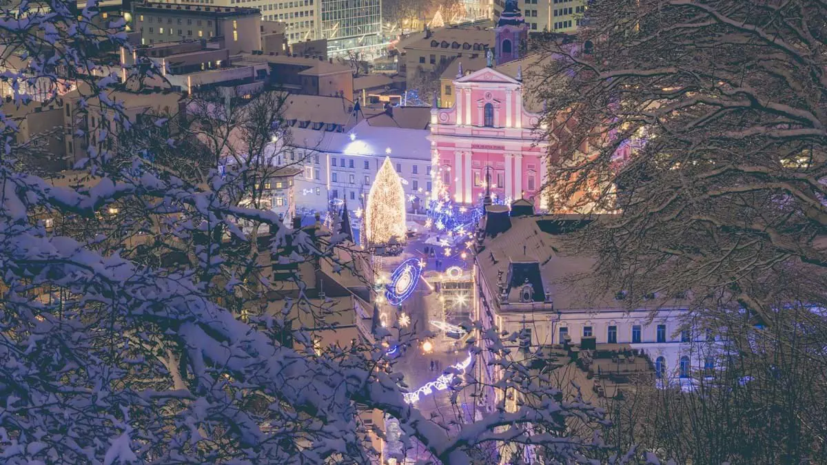 Christmas lights in Ljubljana, Slovenia