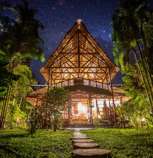 The entrance of Inkaterra Hacienda Concepción hotel, Puerto Maldonado