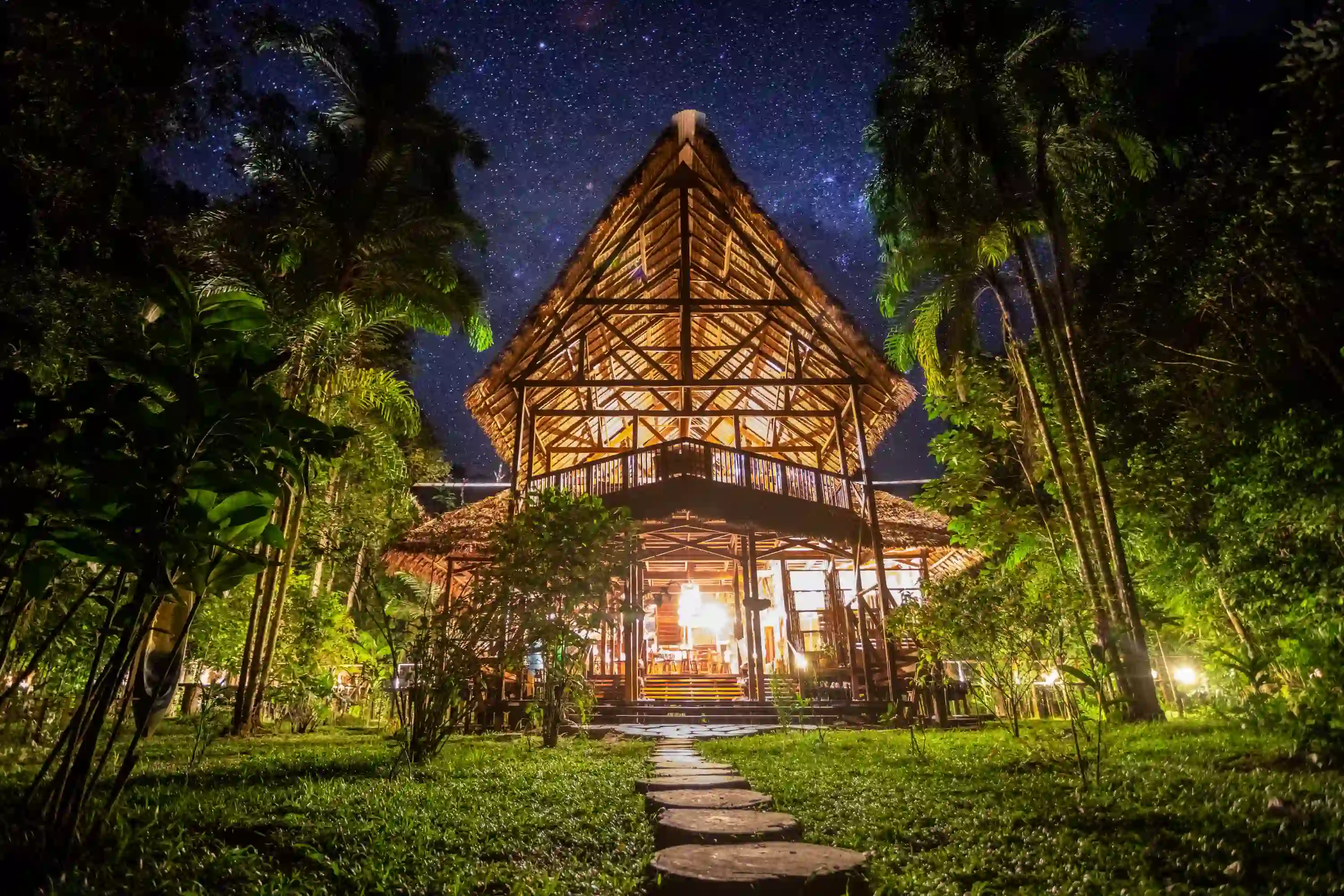 The entrance of Inkaterra Hacienda Concepción hotel, Puerto Maldonado