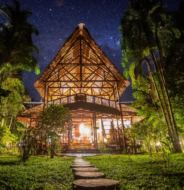 The entrance of Inkaterra Hacienda Concepción hotel, Puerto Maldonado