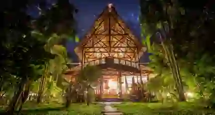 The entrance of Inkaterra Hacienda Concepción hotel, Puerto Maldonado